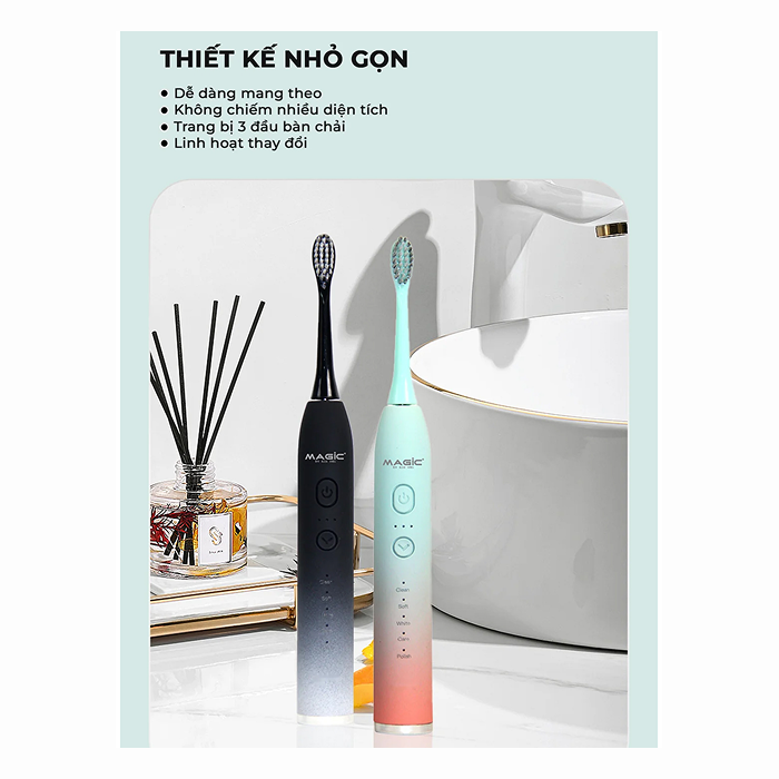 Bàn chải điện từ màu xanh trơn