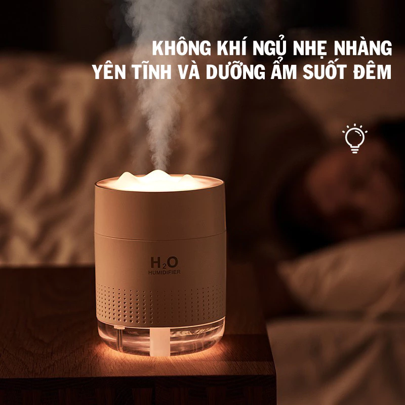 Máy tạo độ ẩm để bàn màu trắng