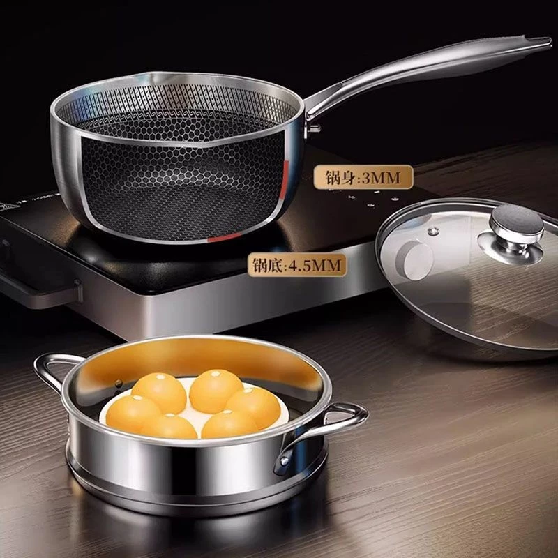 Chảo tuyết nguyên khối chống dính 26cm + xửng hấp