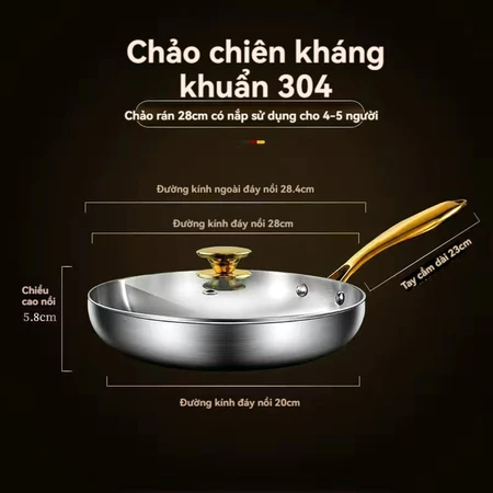 Chảo rán đa năng 28cm + Nắp