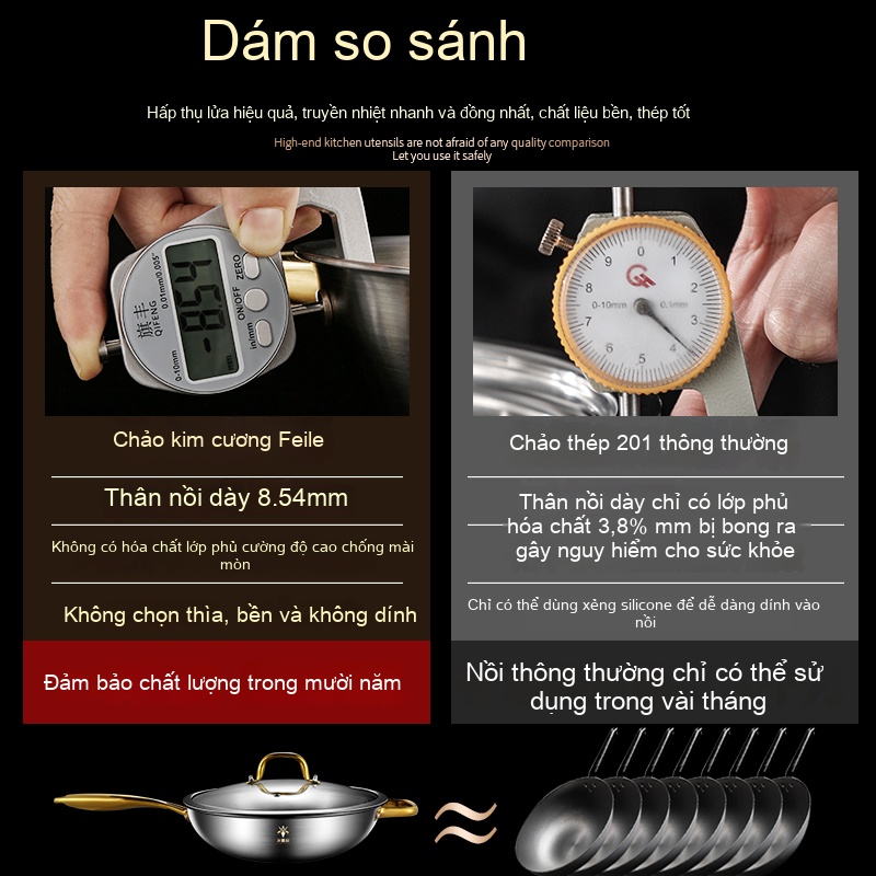Chảo xào inox 304 30cm