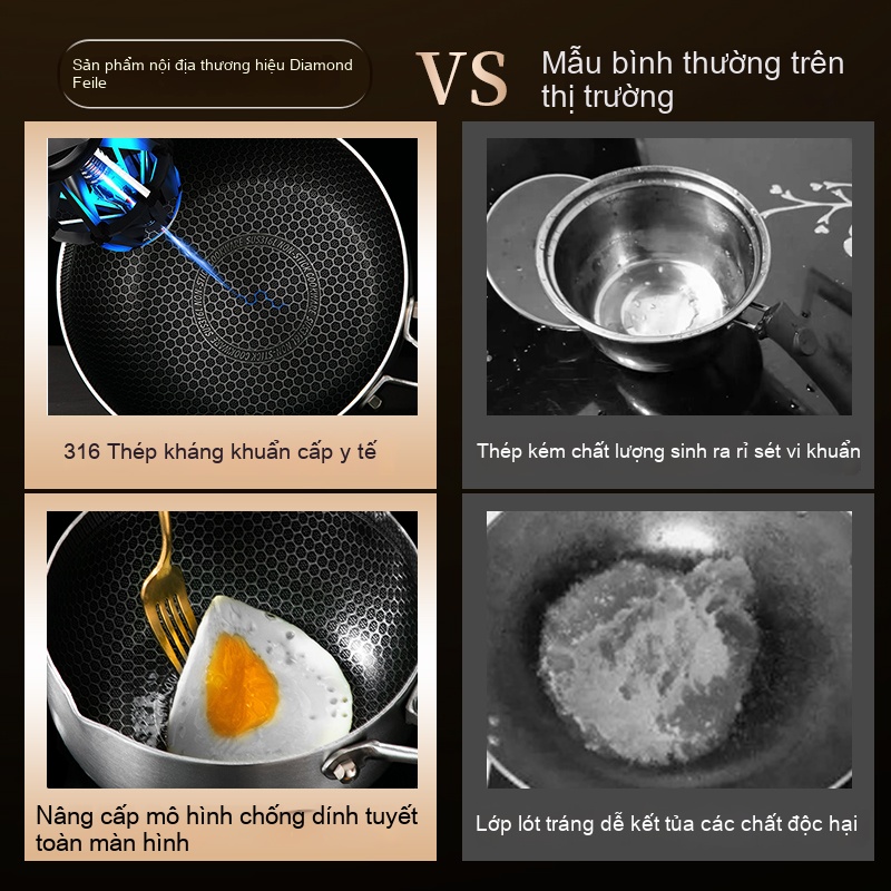 Chảo tuyết nguyên khối chống dính 22cm