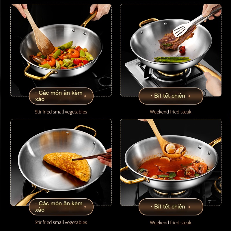 Chảo xào inox 304 30cm