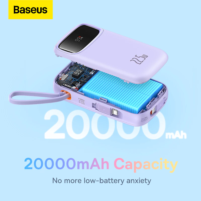 Sạc dự phòng Qpow2 BASEUS 20000mAh PD 22.5w hai cổng tiện dụng ch