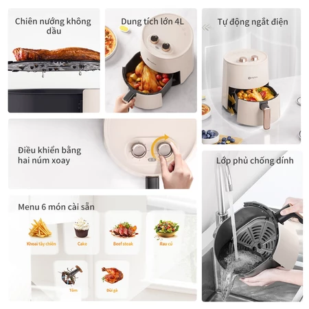 SimplusVN Nồi Chiên Không Dầu Simplus Dung Tích 4L  KQZG007